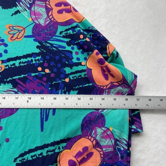 LulaRoe Disney Shirt Womens Sz M Green Purple Irma Minnie Mouse Round Neck Tunic - Picture 3 of 9